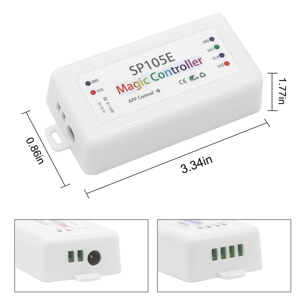 SP105E WS2811 Bluetooth Led Controller DC5-24V App Wireless Control, Addressa...