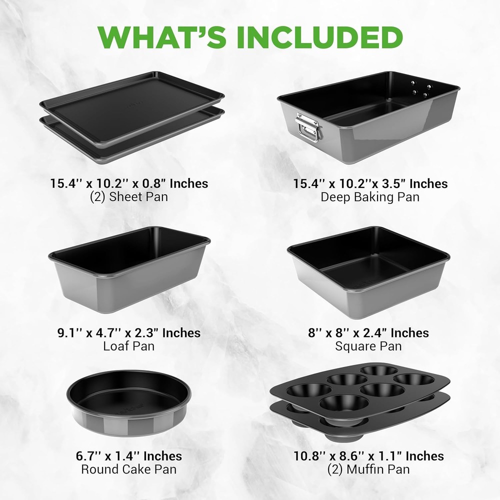 8-Piece Nonstick Stackable Bakeware Set PFOA PFOS PTFE Free Baking Pans Set