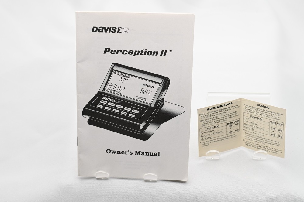 Davis Perception II 7400 Weather Station System Temp Barometer