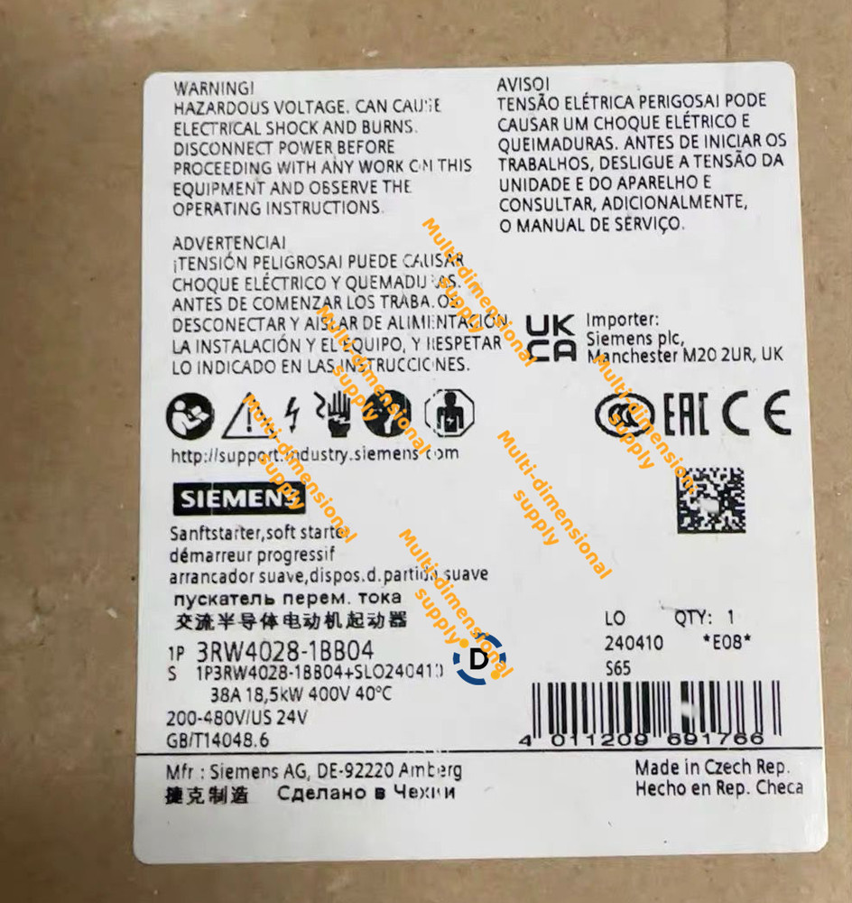 New 3RW4028-1BB04 soft starter