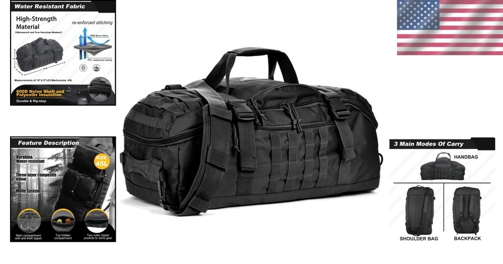 3-in-1 Military Backpack Duffle Bag