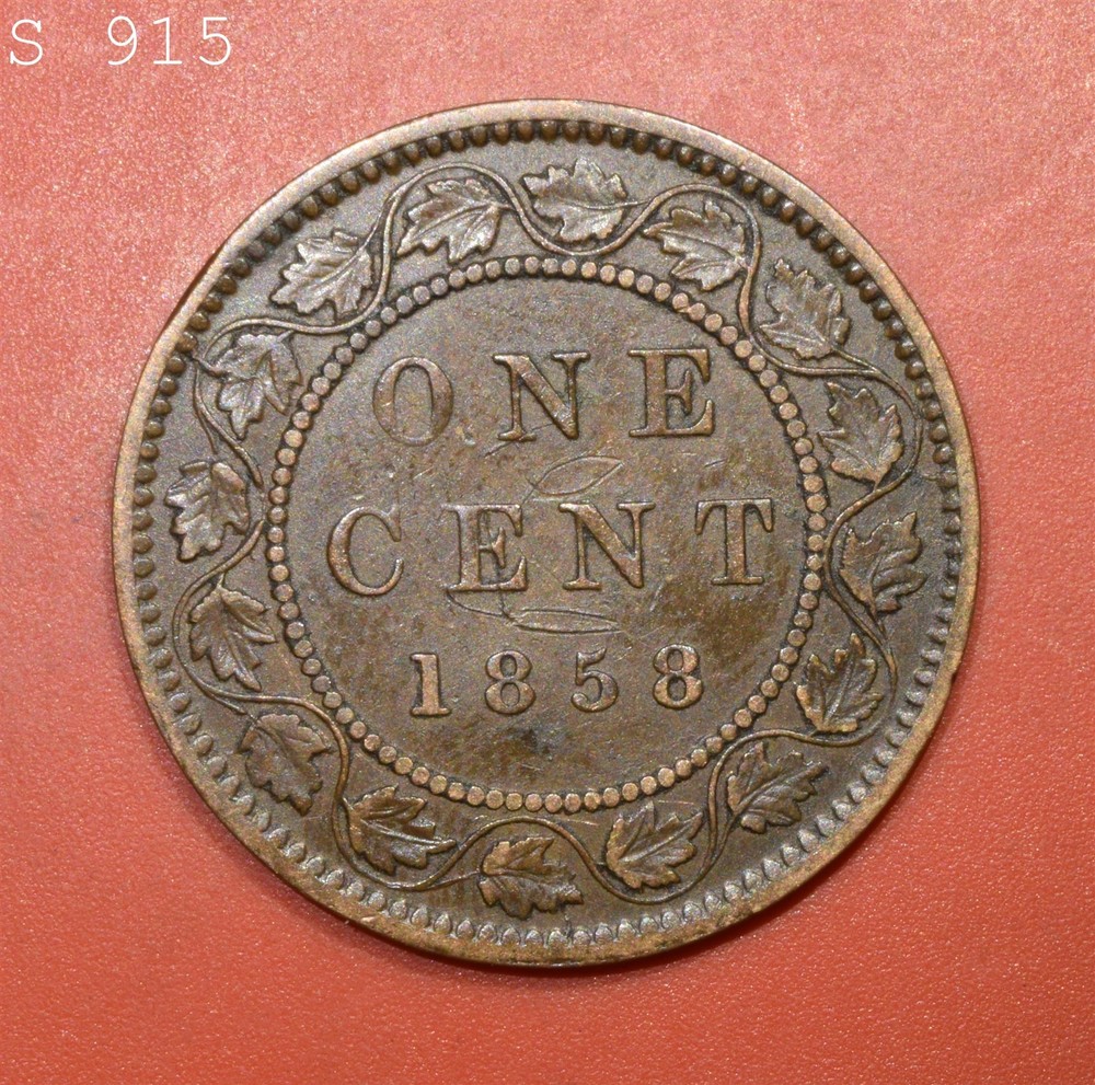 1858 KEY Canada Large Cent "VF/XF"