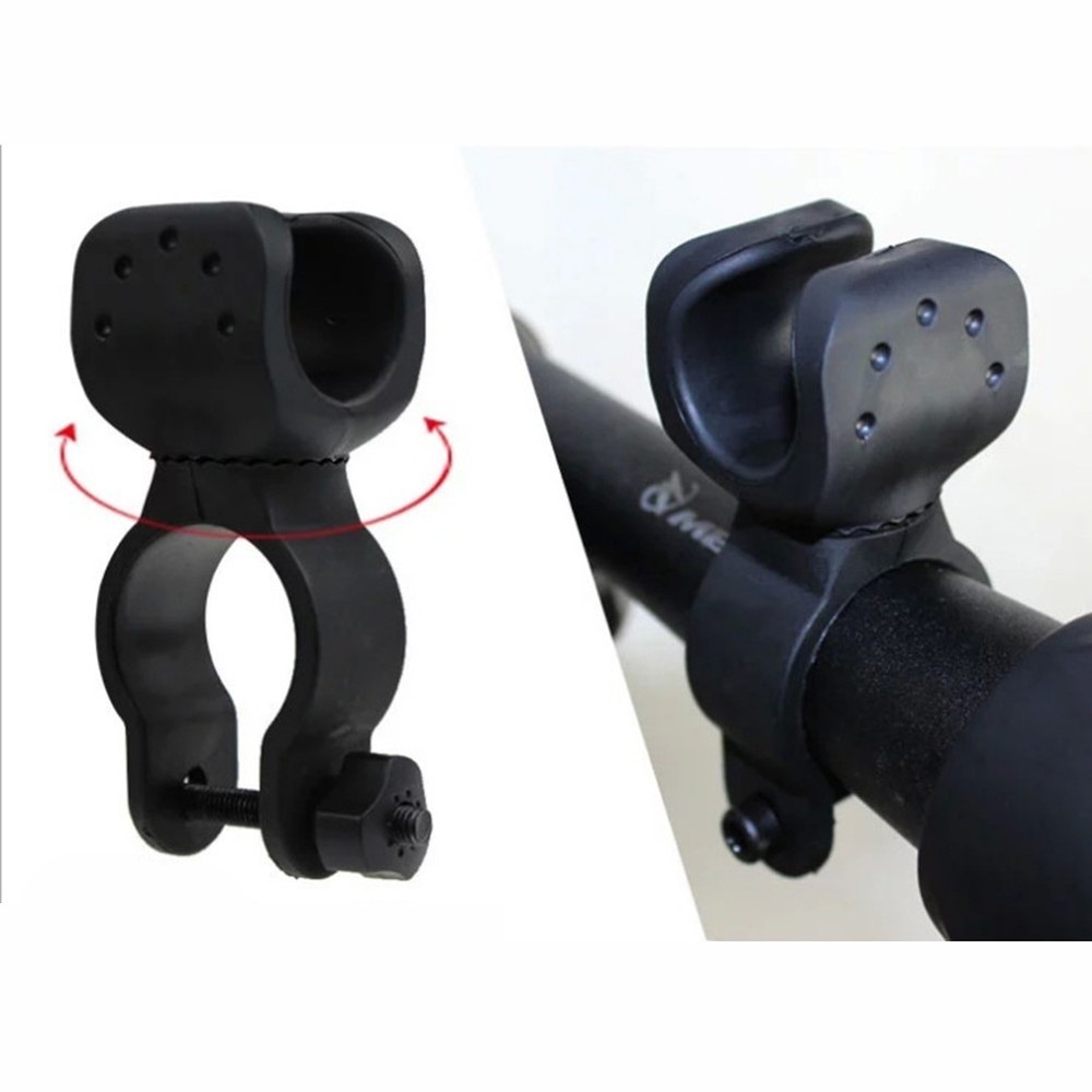 Flashlight Holder TPR+plastic Rotation Black Expandable High Quality