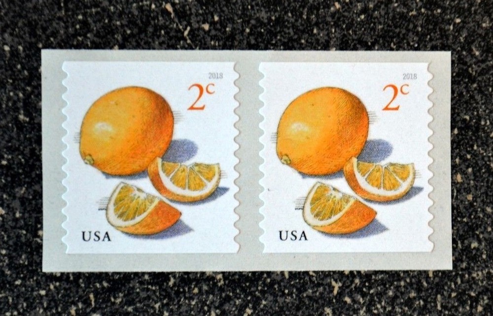 2018USA #5256 2c Meyer Lemons - Coil Pair  Mint  NH    lemon