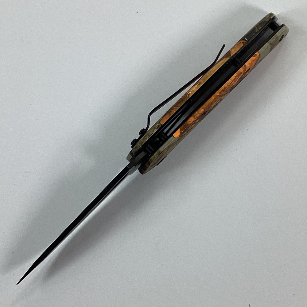 Old Timer Folding Pocket Knife Orange Treebark Camo