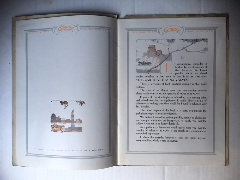 ORIGINAL 1911 ELMORE AUTOMOBILES CATALOG