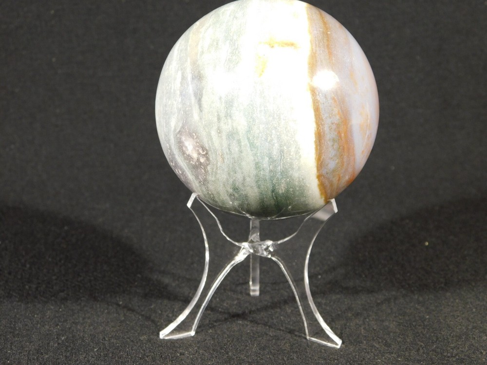 Sphere Display Stand Three Post Clear Lucite Medium Size