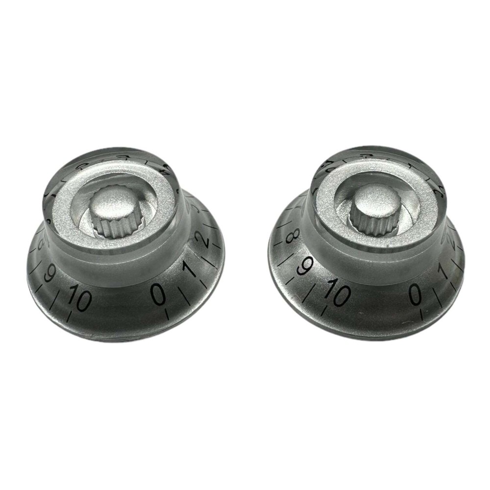 AxLabs Silver Bell Knob With Black Font - 2 Pack
