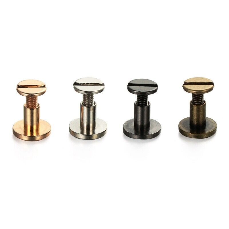 Flat Belt Craft Chicago Solid Rivet Screw Leather Nail Stud Heads Brass