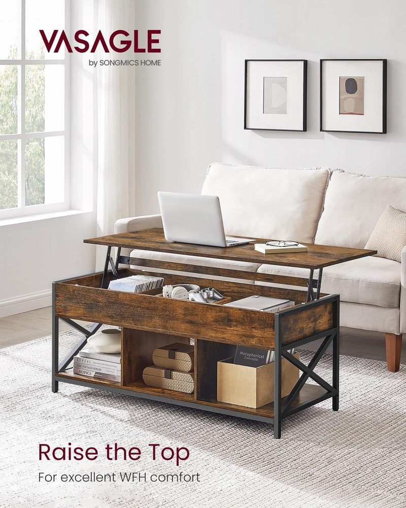 Hide Clutter and Lift Your Work - 47.2 Coffee Table with Storage