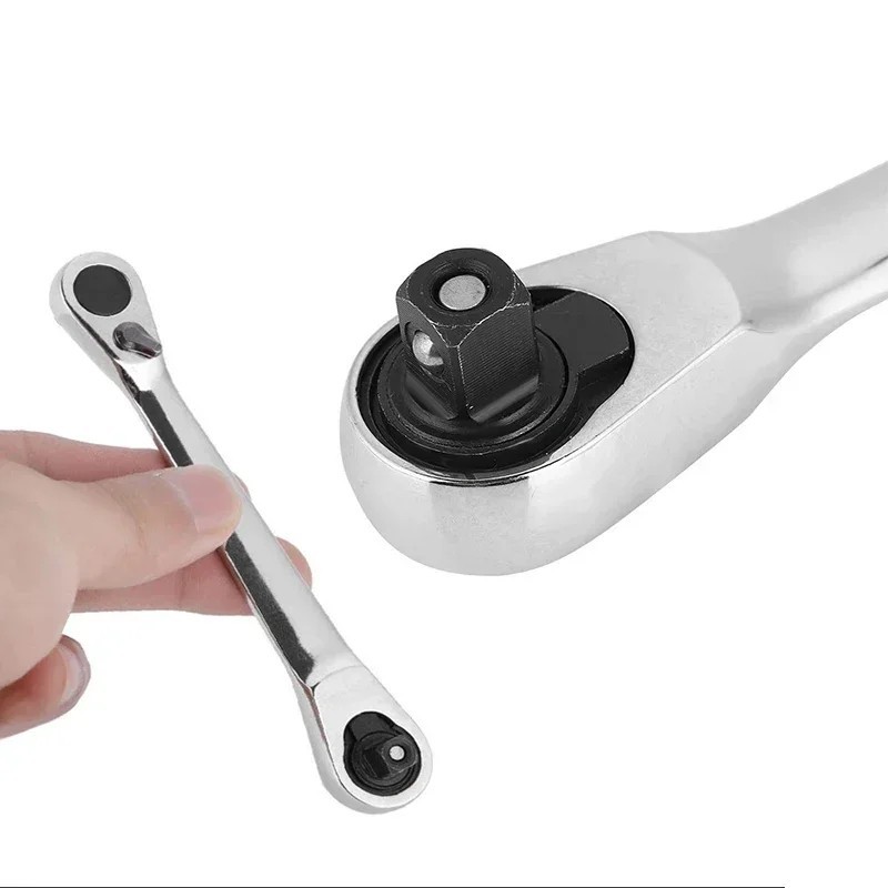Double-Ended Quick Release Ratchet Wrench 1/4" Screwdriver Bit Socket Tool