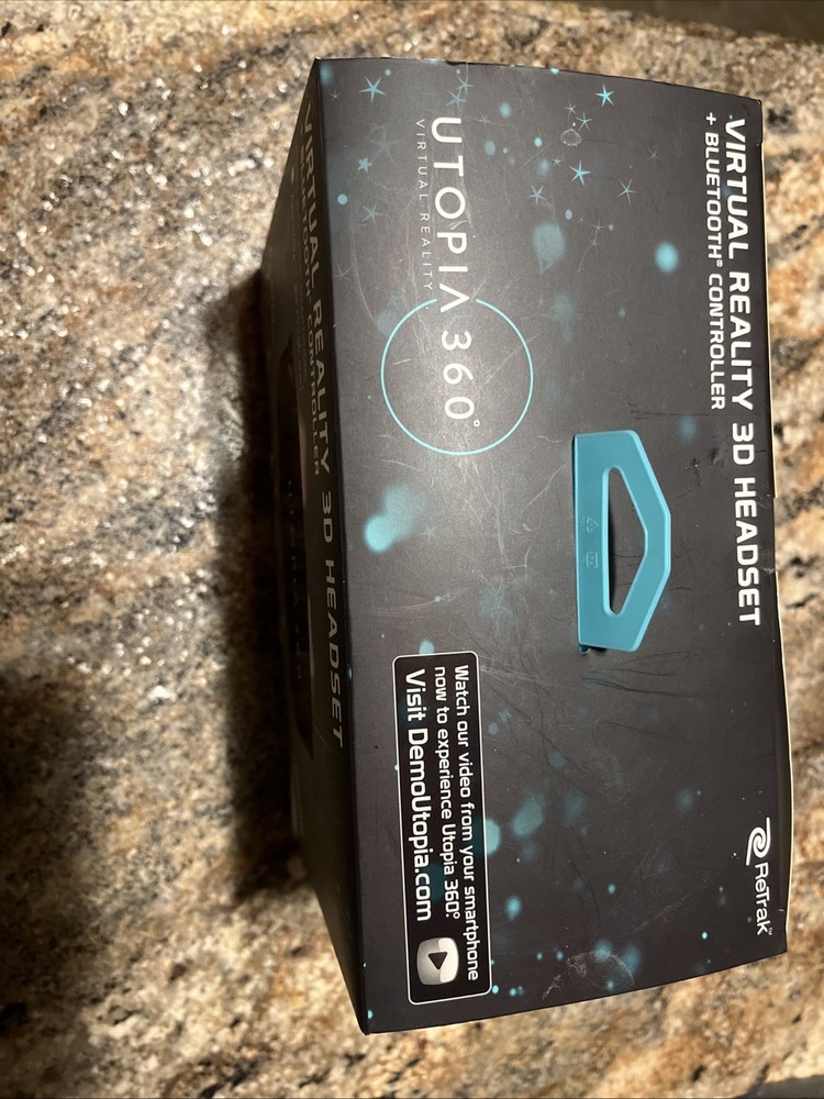 Utopia 360 Virtual Reality 3D Headset with Bluetooth Controller – New