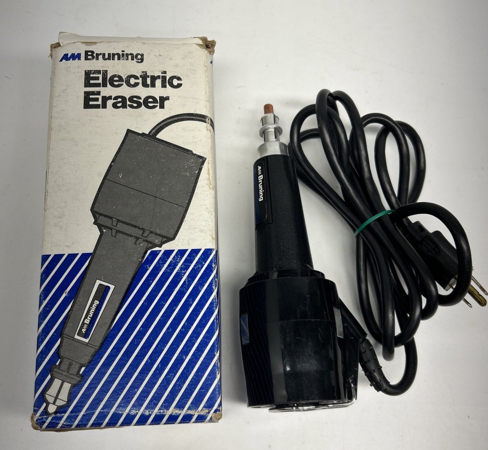Vintage Bruning Electric Erasing Machine Model: 87-300 In Box Tested