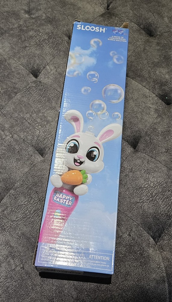 Easter Bunny Bubble Wand for Kids Ages 3+, LED Light Up Automatic Bubble Maker