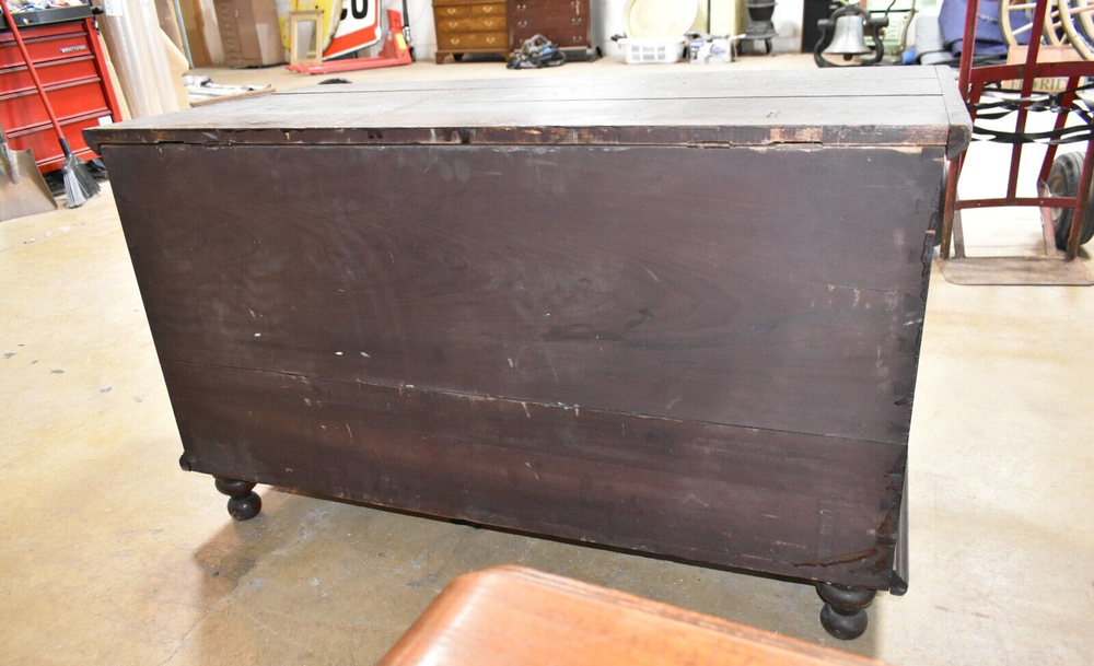 Antique Primitive Blanket Chest, Trunk with Dovetailed Corners