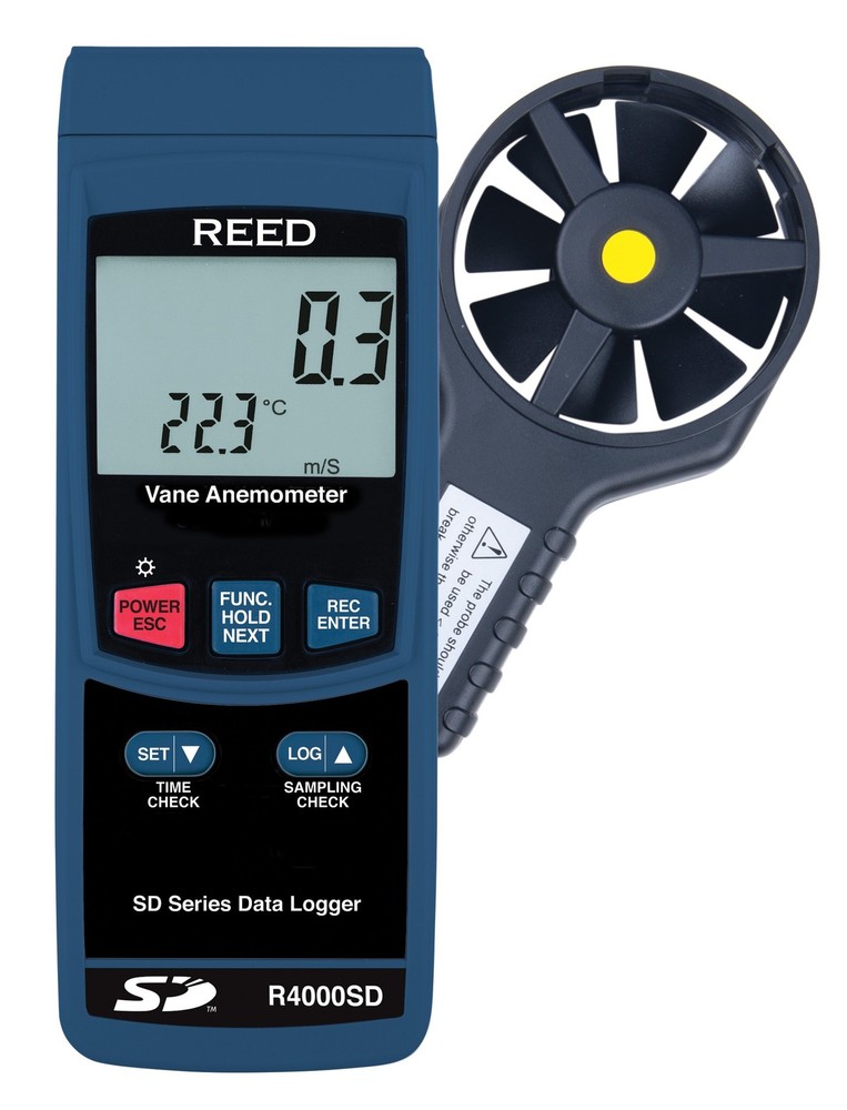 REED Instruments R4000SD Data Logging Vane Thermo-Anemometer