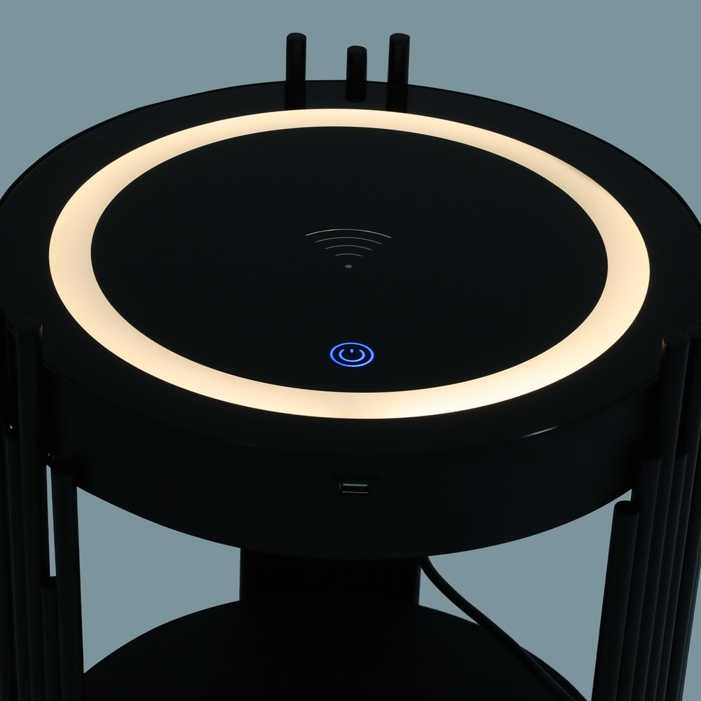 Smart Nightstand With Wireless Charging Station Bedside Table LED Side/End Table