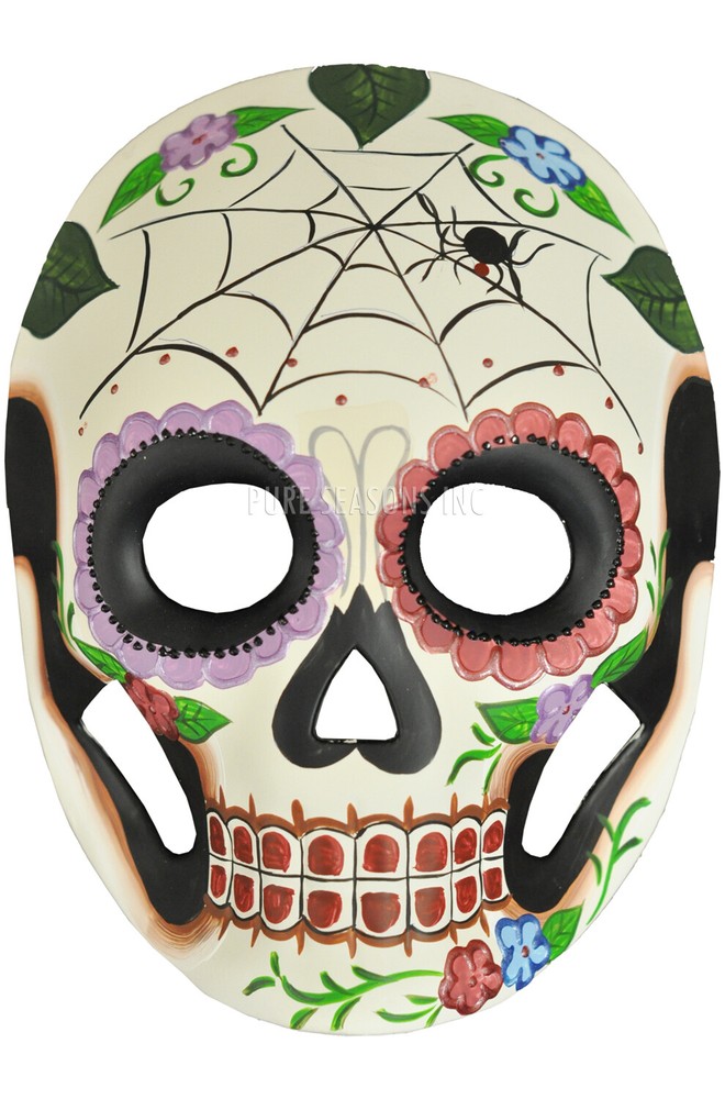 Mardi Gras Calavera Masquerade Mask (Spiderweb)