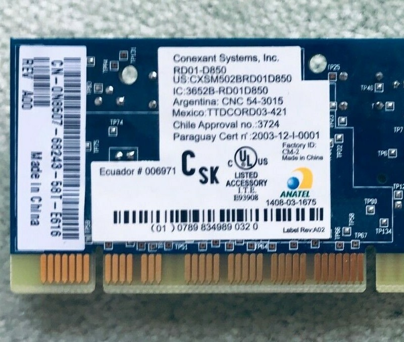 Conexant internal modem RD01-D850 (RD01D850) 56 Mbps