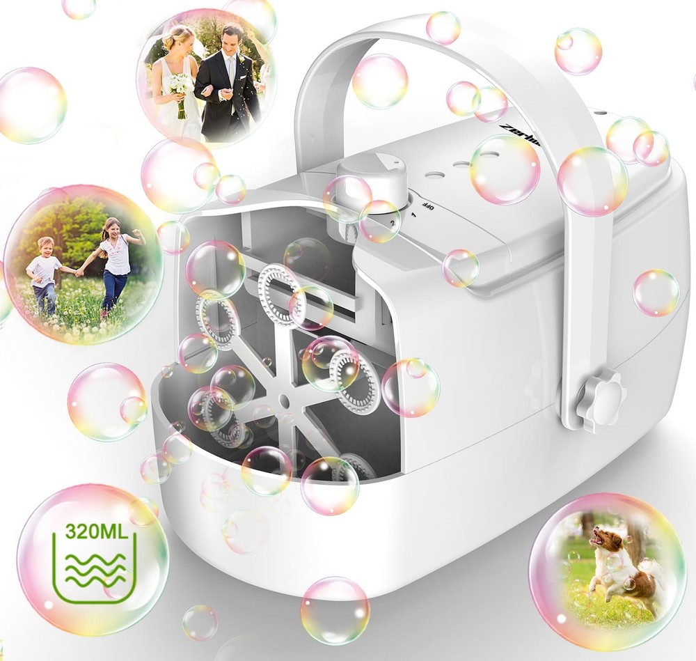 Bubble Machine Durable Automatic Bubble Blower, 18000+ Big Bubbles Per Minute...