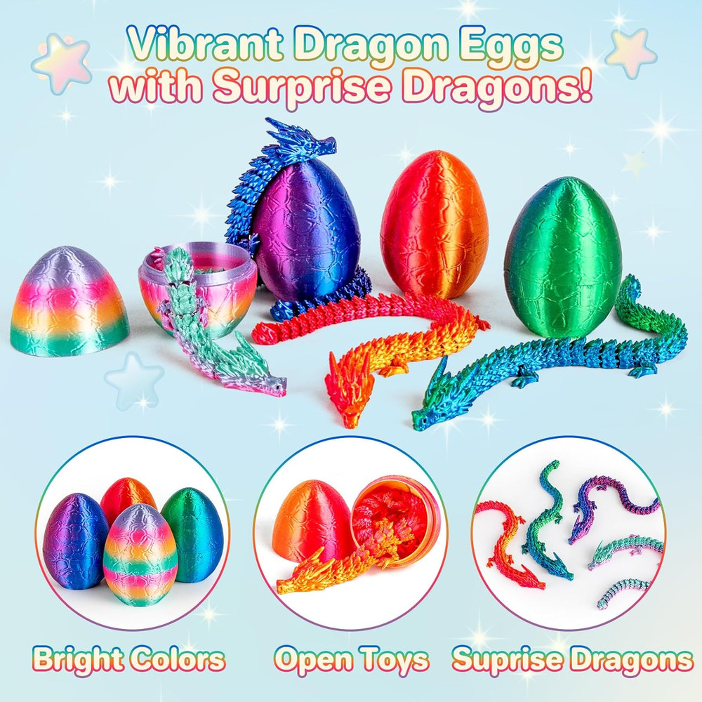 4Pcs 3D Printed Dragon Eggs Mini with 8.86inch 4pack1