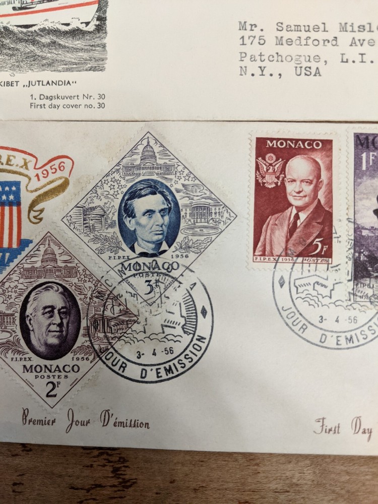 Covers 1951 Danmark Red Cross, 1956 Monaco