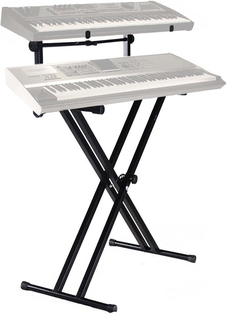 MR DJ KS650 2 Tier Doubled Keyboard Stand Adjustable Locking Straps & Quick