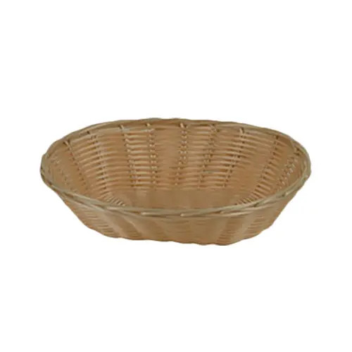 Thunder Group 9-1/4"x7"x2-1/4" Natural Tan Plastic Woven Stackable Basket