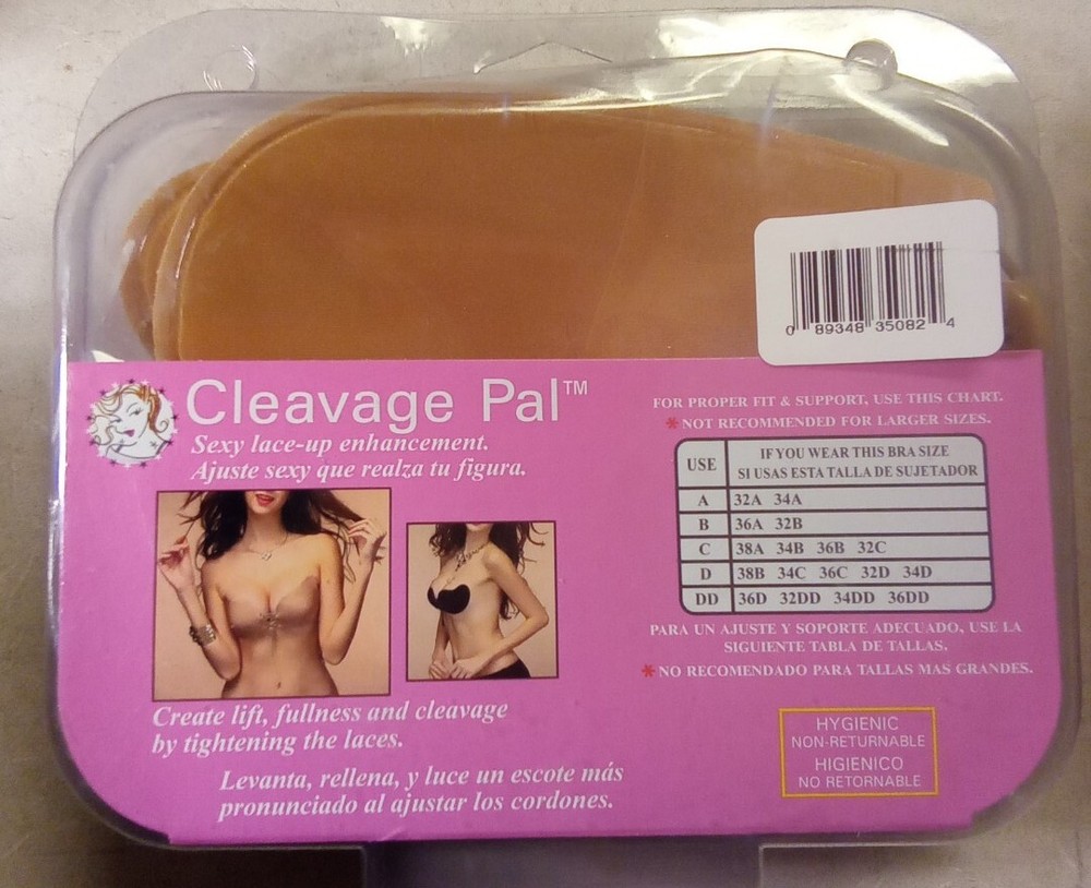 Cleavage Pal Sexy Lace Up & Supportables Strapless Practical. Cup C reusable.