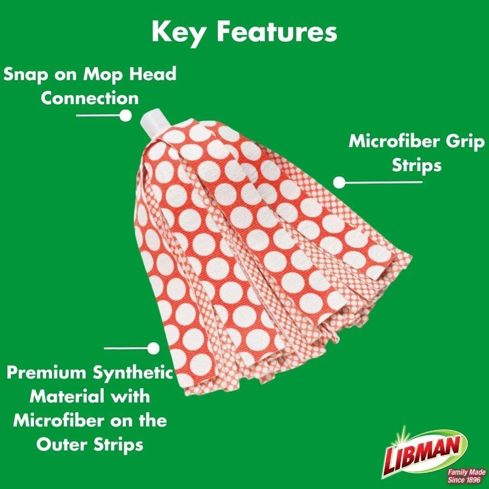 Libman Wonder Mop Head Replacement | Absorbent Microfiber | Self Wringing | M...