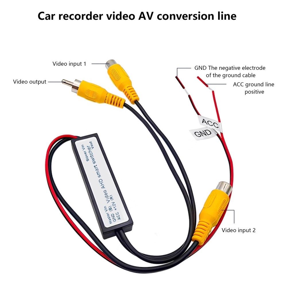 Car RCA Video Switch 2 Inputs 1 Output – Intelligent Auto Front/Rear Camera