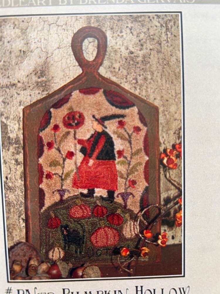 OOP? PRIMITIVE PUNCHNEEDLE  EMBROIDERY PATTERN, CRAFTS PUNCH NEEDLE PUMPKINS