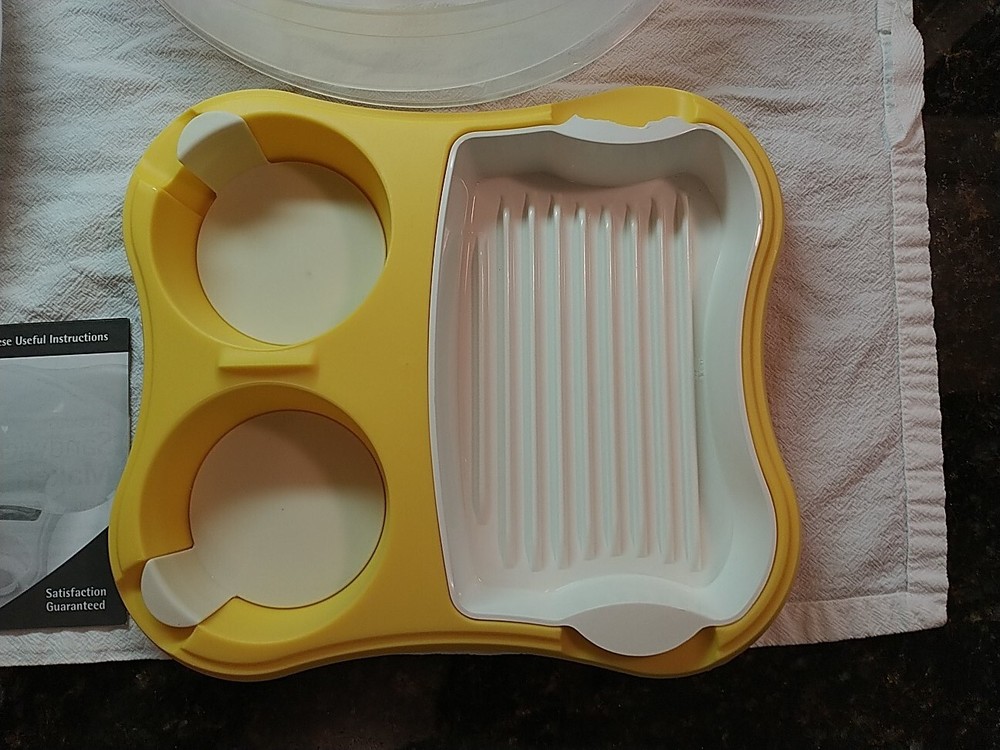 Progressive Microwave Bacon Tray + Breakfast Sandwich Maker + Adjustable Cover