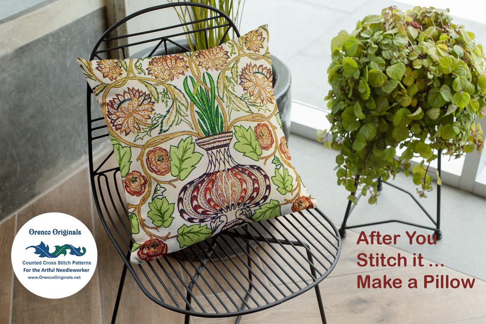 William Morris Strawberry Thief Counted Cross Stitch Chart Pattern