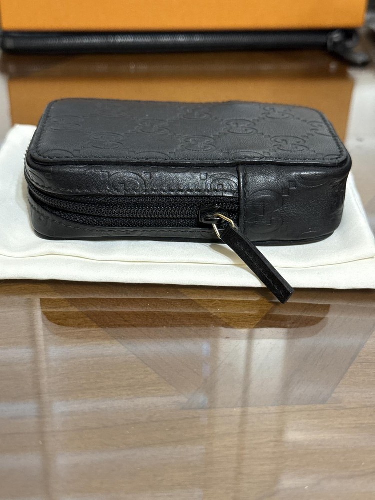 Gucci GG Black Leather Accessory Case