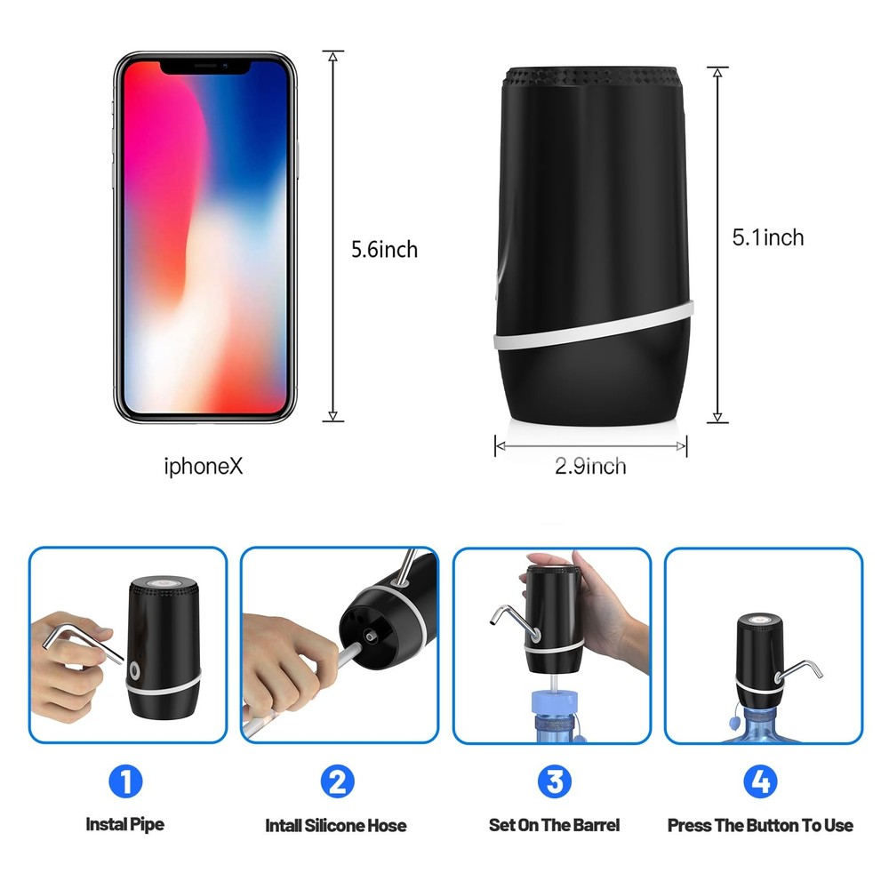 2 Pack Electric Portable 5 Gallon Water Dispenser, Universal Micro USB Chargi...