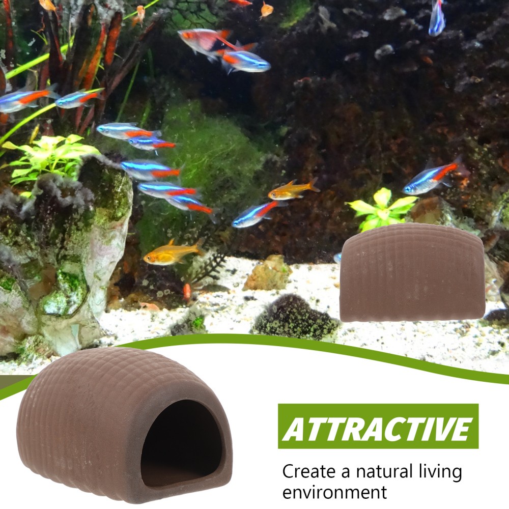 2 Pcs Delicate Cave Fish Shed Hidden Points Betta Hideout Shrimp Breeding