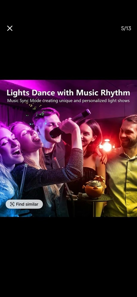 50FT RGB LED Light Strip, Smart App, Remote, Voice Control, Music Sync, Timer