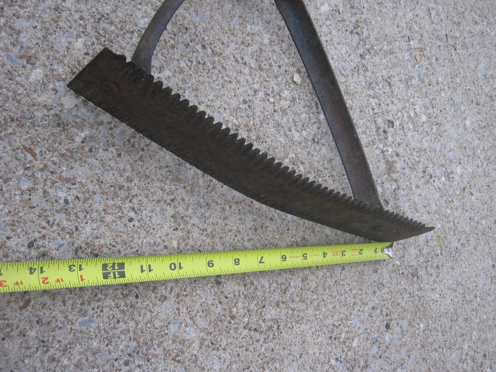 Vintage Weed Grass Trimmer Sling Blade Wood Handle Rustic Yard Sickle Wacker