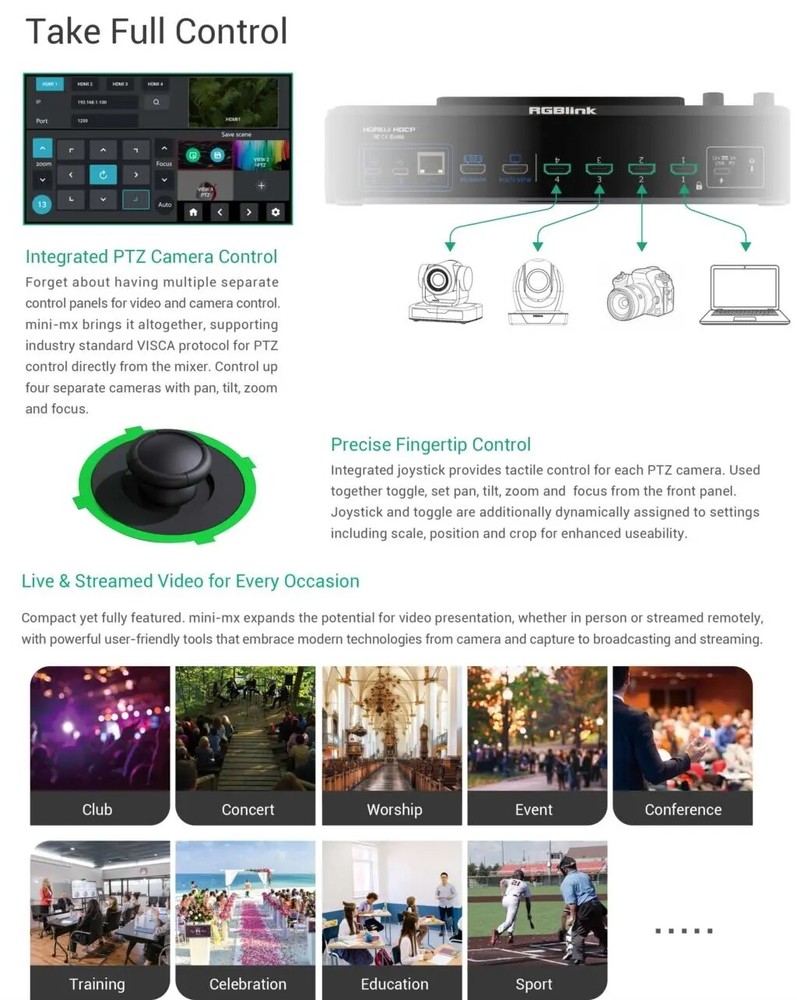 Rgblink mini-mx 4K multi-Channel Live Streaming Video Switcher Panel Web Control