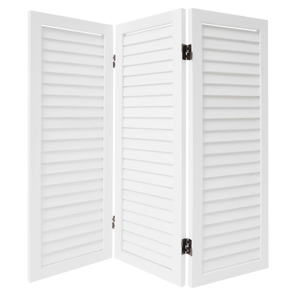 Modern 3 Panel Room Divider Screen, Freestanding Folding Room Divider, White