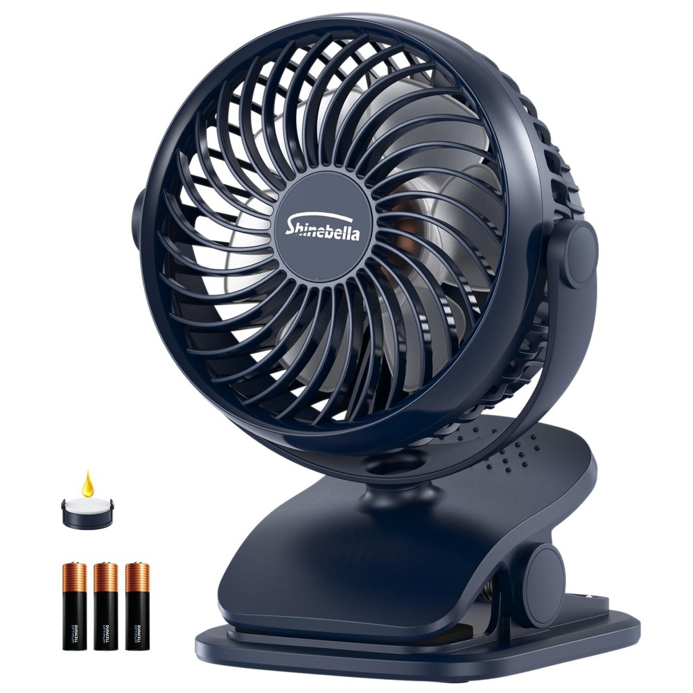 AA Battery Powered Clip on Fan with Aromatic Function,4 Speeds Battery Operat...