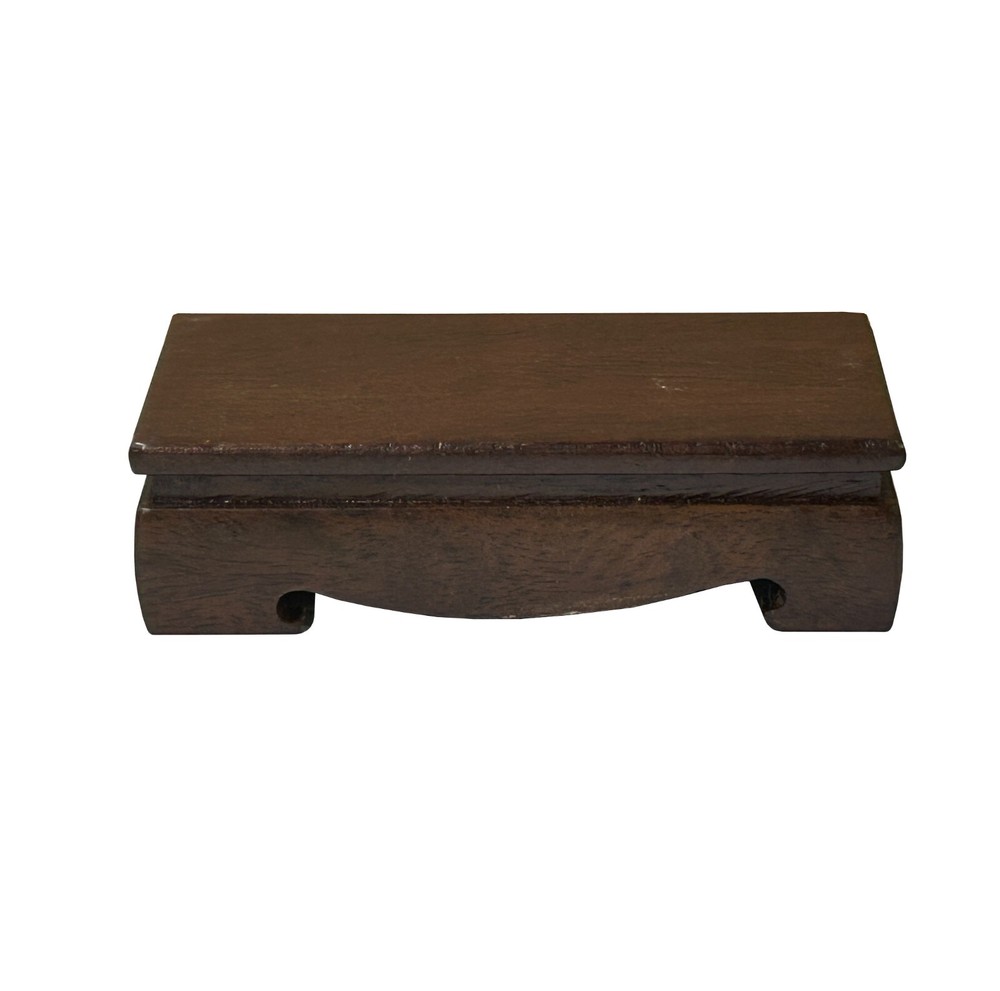 4" Simple Solid Brown Curve Apron Rectangular Display Stand Easel Riser st1052B