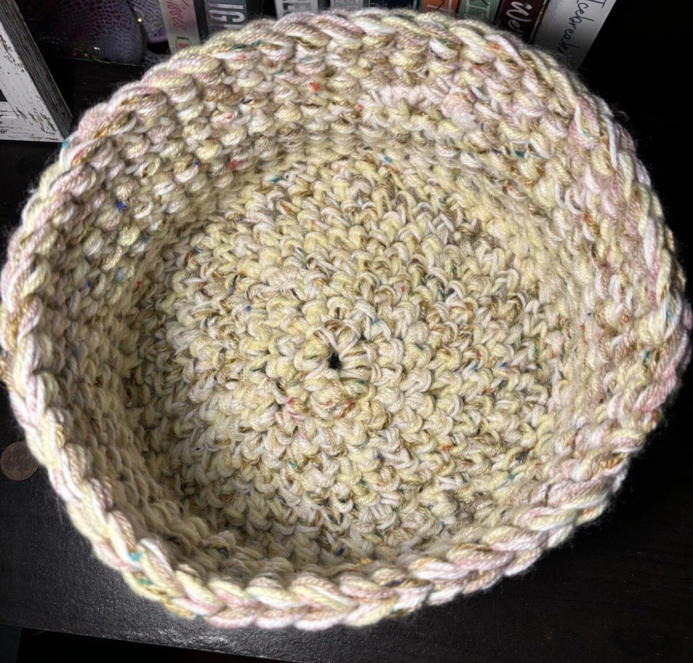 Yellow Crochet Basket