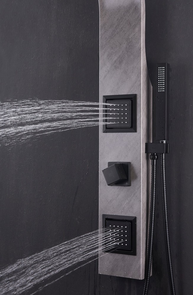 Anzzi SP-AZ078 Aura Thermostatic Shower Panel - Silver
