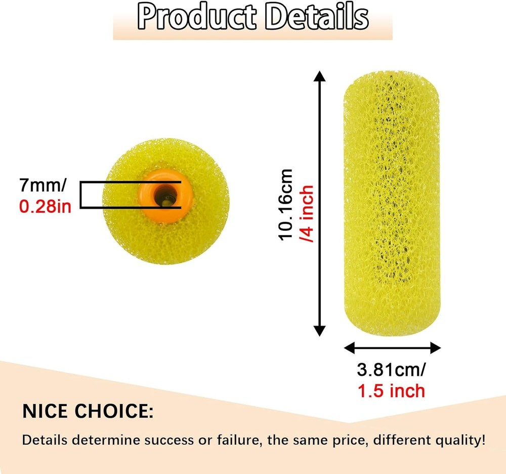 8 Pcs Textured Paint Roller Covers, 4 inch Medium Foam 4",8pcsMEDIUM