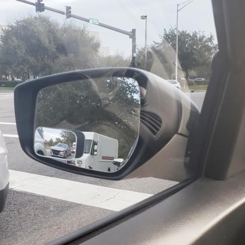 Suction Cup Blind Spot Mirror, HD Glass Frameless Removable Convex Rectangular