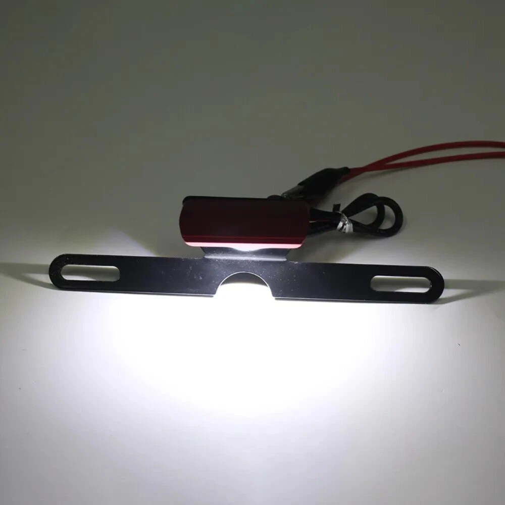 Motorcycle Rear Bracket Mount Tail White Light LED License Plate Universal