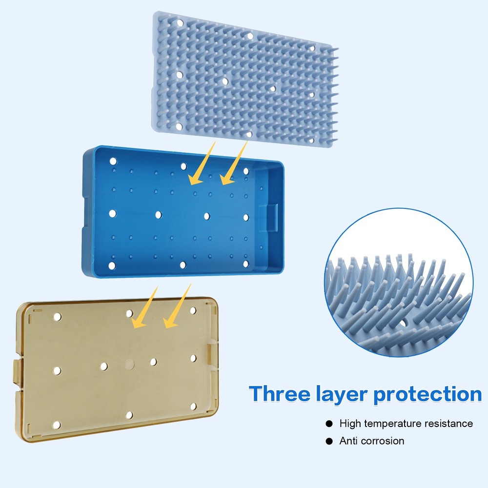 Silicone Sterilization Tray Case Disinfection Box Medium Size for Instruments US