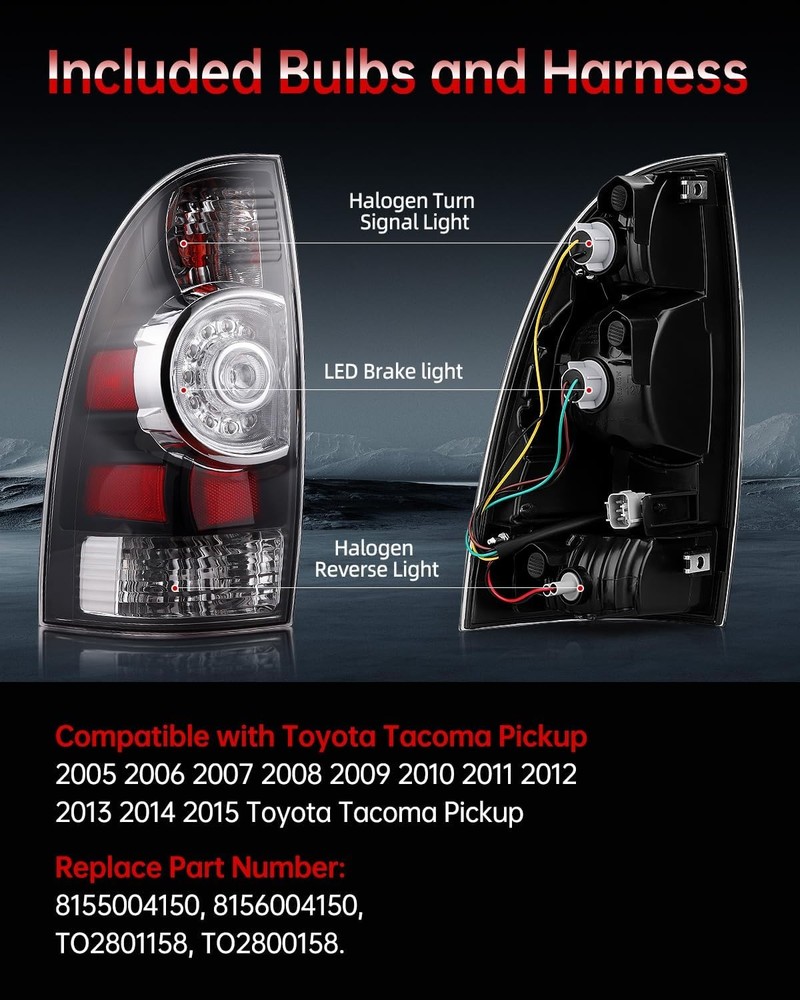 LED Tail Light Compatible with 2005 2006 2007 2008 2009 2010 2011 2012 2013 2014
